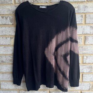 Metamorfosi Long Sleeve Round Neck 100% Lino Flax Tie-Dye Sweater Size 44 ( L )